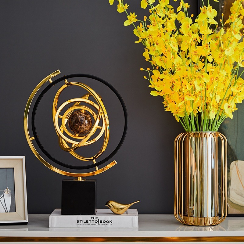 Decor phòng khách mô hình quả địa cầu xoay vòng đẹp CD438