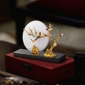 Đồ để bàn đôi chim uyên ương đồng điếu CD194