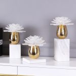 Đồ để bàn bộ hoa lựu bằng đồng đẹp CD157