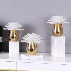 Đồ để bàn bộ hoa lựu bằng đồng đẹp CD157