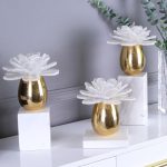 Đồ để bàn bộ hoa lựu bằng đồng đẹp CD157