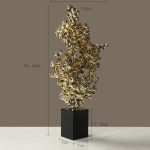 Decor phòng khách mô hình núi dát vàng sang trọng CD409