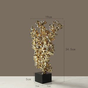 Decor phòng khách mô hình núi dát vàng sang trọng CD409