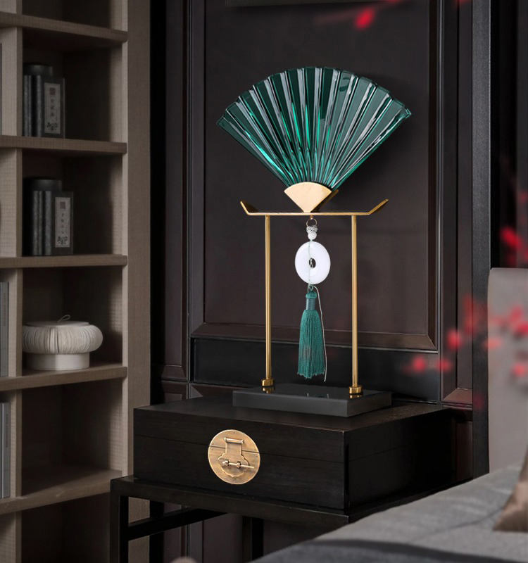 Đồ decor phòng khách quạt ngọc CD201
