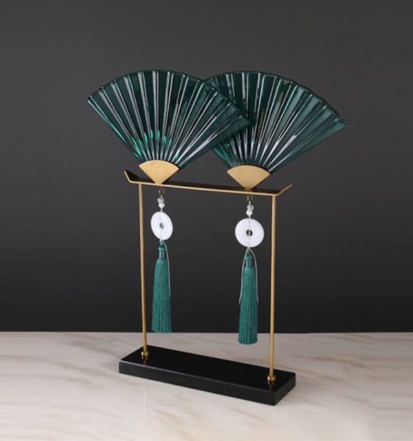 Đồ decor phòng khách quạt ngọc CD201
