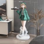 Tượng cô gái bồi bàn trang trí phòng khách