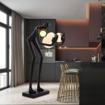 Tượng decor mua tượng nghệ thuật kết hợp đèn sàn trang trí sang trọng