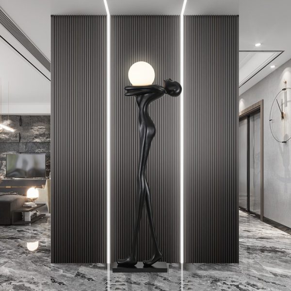 Tượng decor nghệ thuật ôm đèn