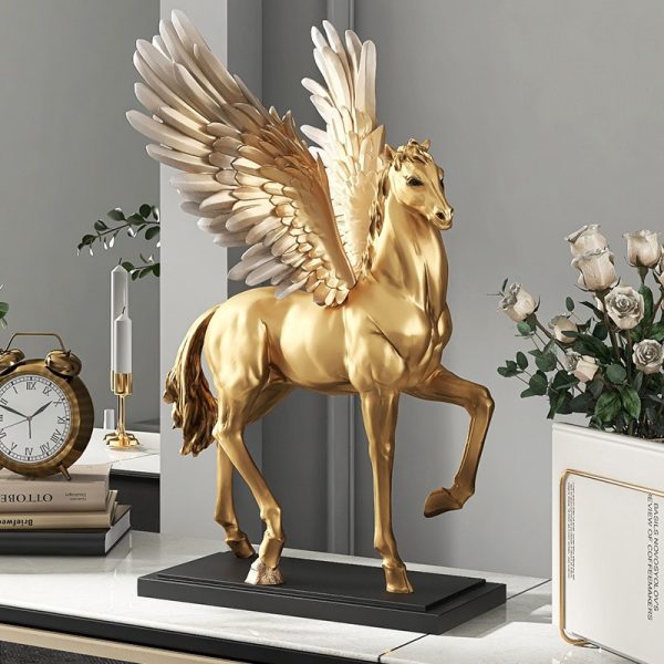 Tượng decor ngựa thiên thần để bàn