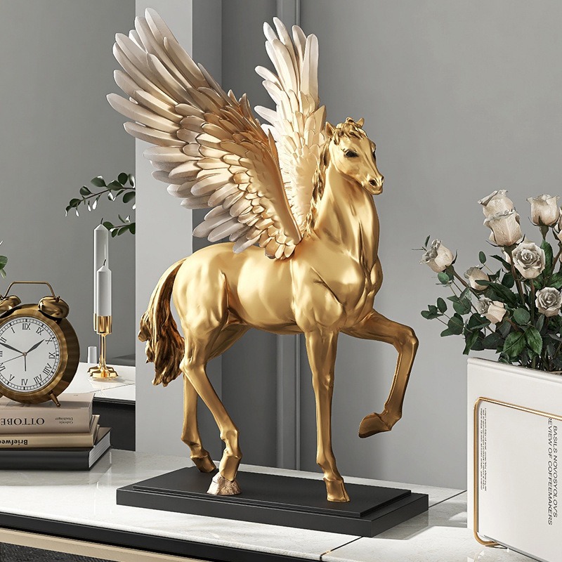 Tượng decor ngựa thiên thần để bàn