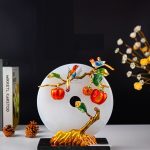 Đồ để bàn cặp chim uyên ương đậu trên cành hồng