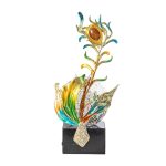 Đồ để bàn lông chim công decor CD1261