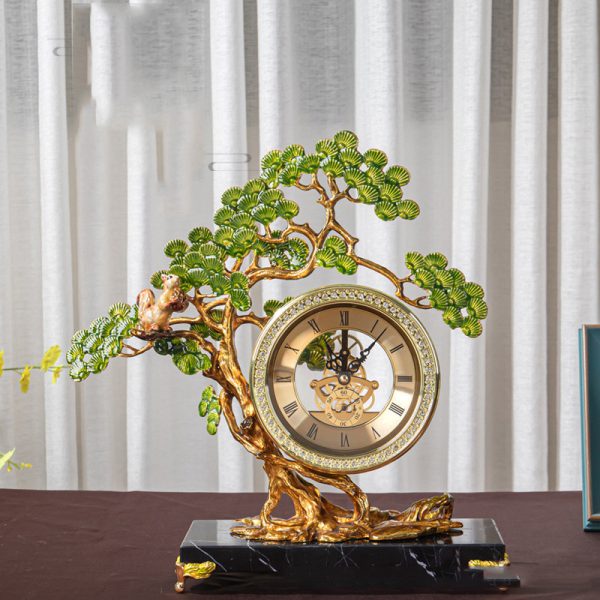 Đồng hồ để bàn kết hợp cây tùng decor CD1265