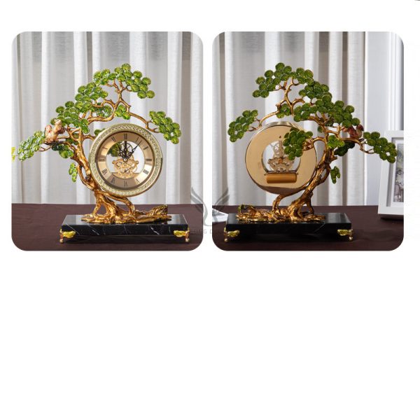 Đồng hồ để bàn kết hợp cây tùng decor CD1265