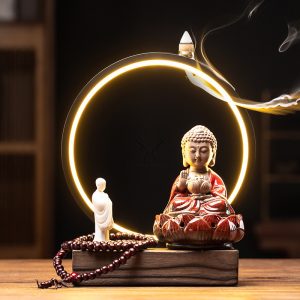 Thác khói trầm hương Phật trên hoa sen
