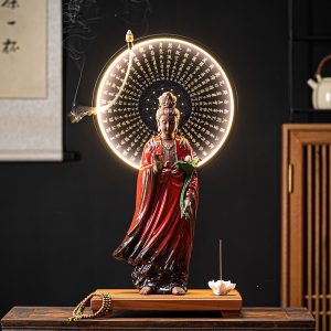 Thác khói trầm hương Phật đèn led
