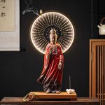 Thác khói trầm hương Phật đèn led