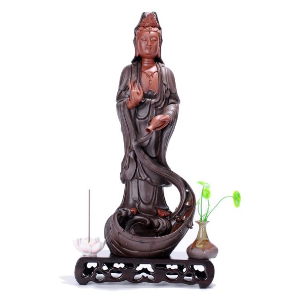 Thác khói trầm hương tượng Quan Âm
