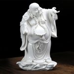 Tượng Phật di lặc cầm gậy như ý decor