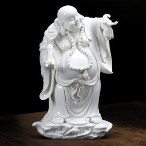 Tượng Phật di lặc cầm gậy như ý decor
