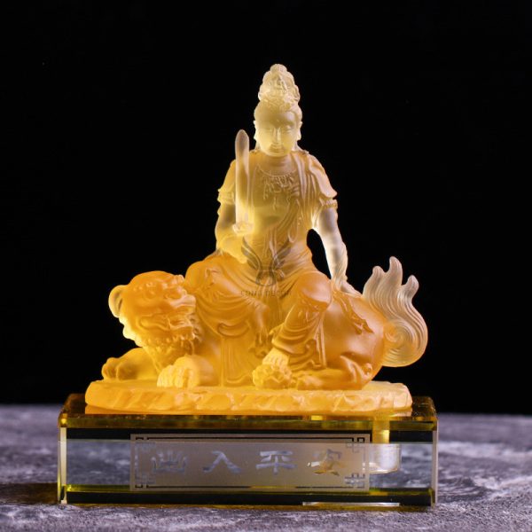 Tượng Quan Thế Âm Bồ Tát cưỡi linh vật decor CD1232