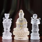 Tượng Quan Thế Âm trai vàng gái ngọc decor