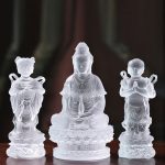 Tượng Quan Thế Âm trai vàng gái ngọc decor