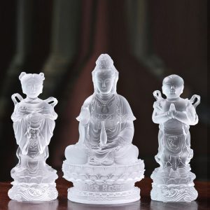 Tượng Quan Thế Âm trai vàng gái ngọc decor