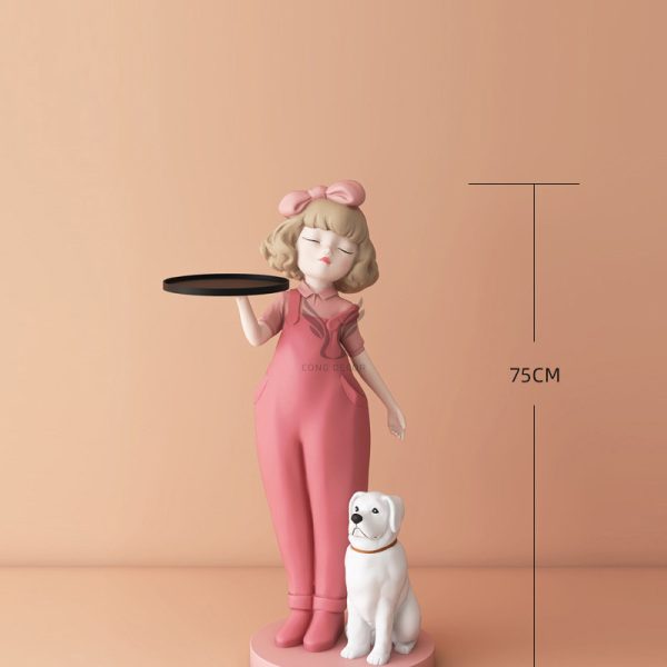 Tượng cô gái bưng khay CD1402