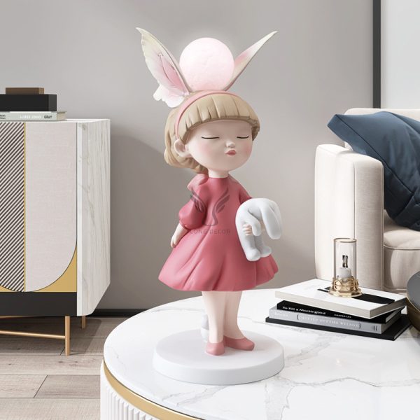Tượng cô gái decor phòng khách CD1427
