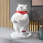 Tượng gấu béo ôm bóng CD1428