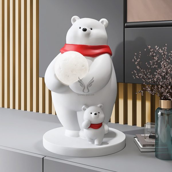 Tượng gấu béo ôm bóng CD1428