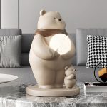 Tượng gấu béo ôm bóng CD1428