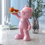 Tượng gấu bưng khay cute  CD1401
