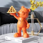 Tượng gấu bưng khay cute  CD1401