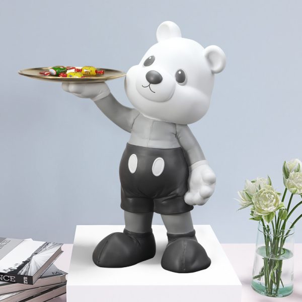 Tượng gấu bưng khay cute  CD1401