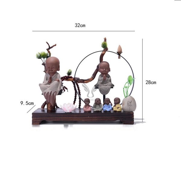 Bộ tượng chú tiểu decor