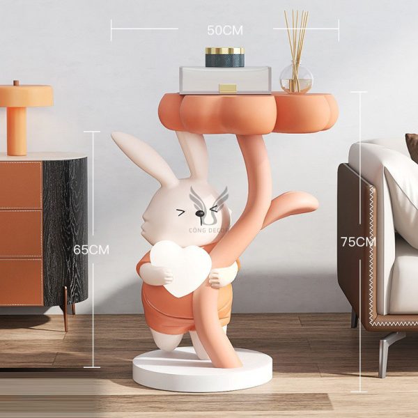 Bàn decor hình thỏ dễ thương