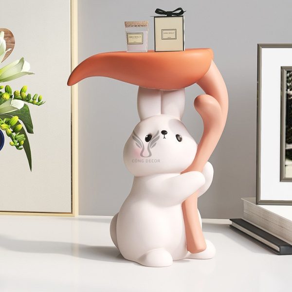 Mô hình chú thỏ kết hợp bàn trang trí