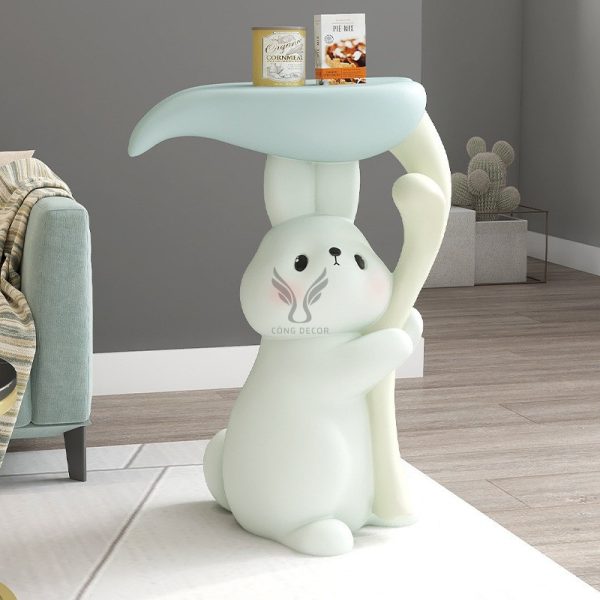 Mô hình chú thỏ kết hợp bàn trang trí