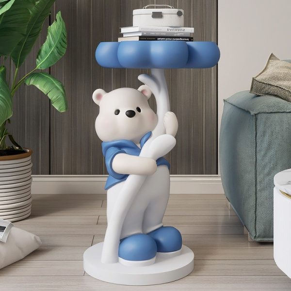 Mô hình gấu ôm cỏ 4 lá trang trí