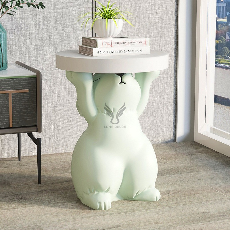 Mô hình thỏ đỡ bàn đặt canh sofa