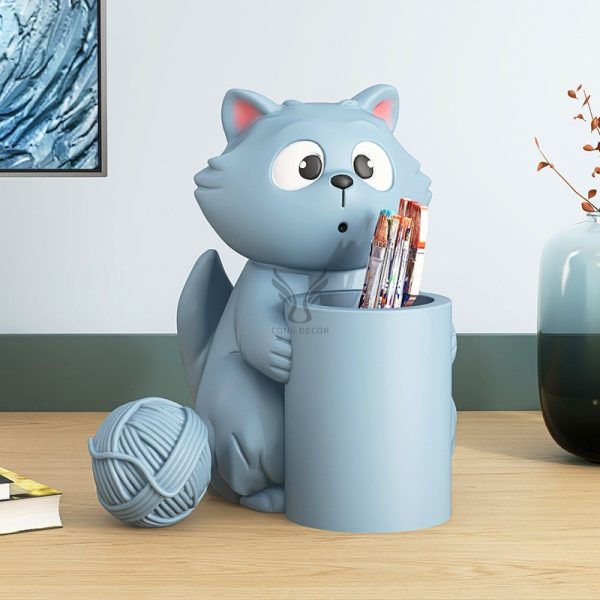 Ống đựng bút hình mèo để bàn