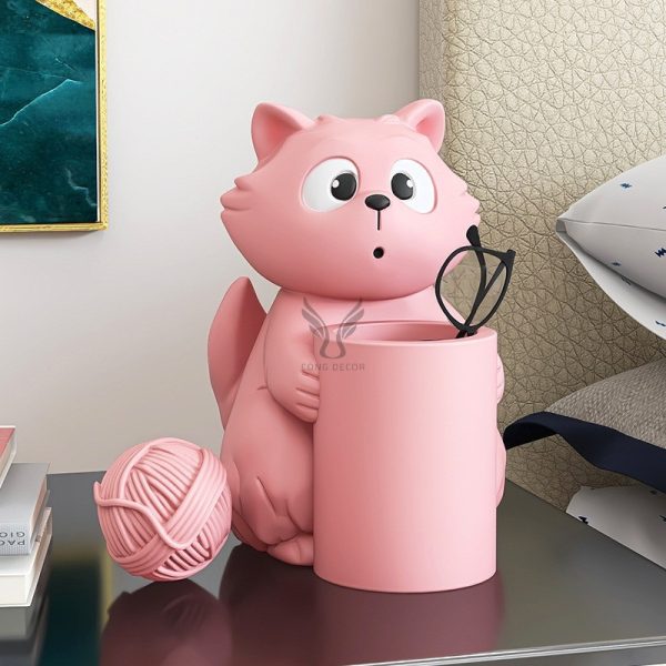 Ống đựng bút hình mèo để bàn
