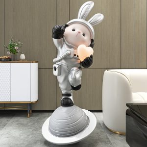 Thỏ đứng trên hành tinh trang trí phòng khách