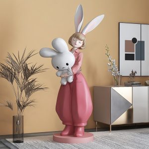 Tượng cô gái tai thỏ trang trí