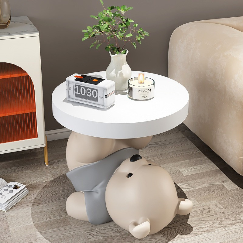 Tượng gấu đỡ bàn trà nhỏ
