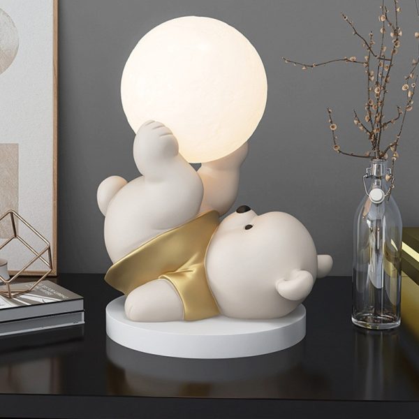 Tượng gấu nhỏ kết hợp đèn ngủ