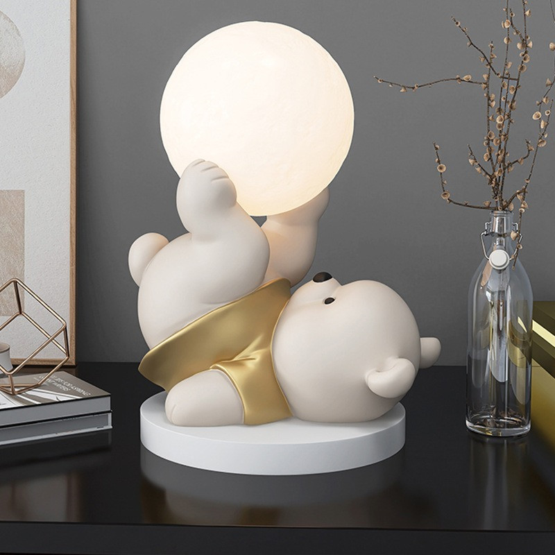 Tượng gấu nhỏ kết hợp đèn ngủ