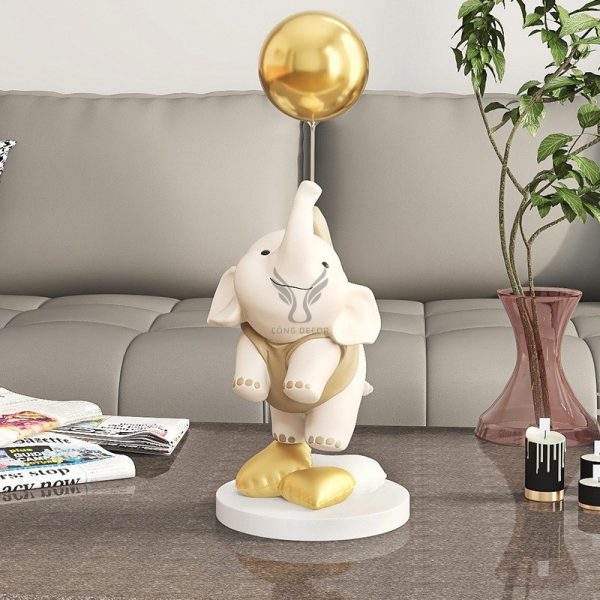 Tượng voi bóng bay để bàn